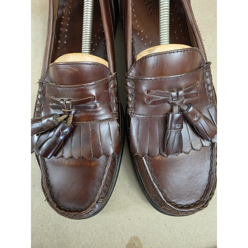 G.H. Bass (Sz 12 M) Strout Mens Leather Tassel Loafer Shoes Brown - Picture 6 of 12